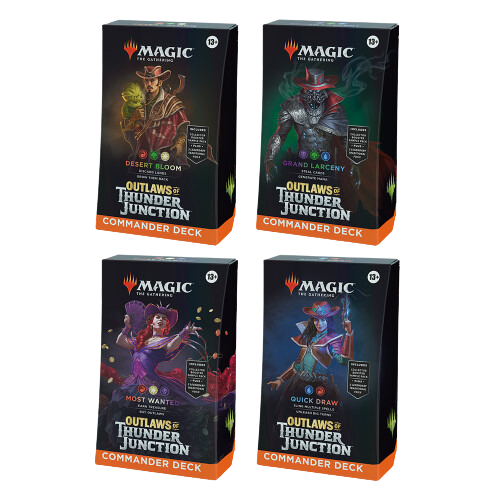 Outlaws at Thunder Junction Commander Decks (Set of 4) 1st Capital Gaming Outlaws at Thunder Junction Commander Decks (Set of 4) 1st Capital Gaming
