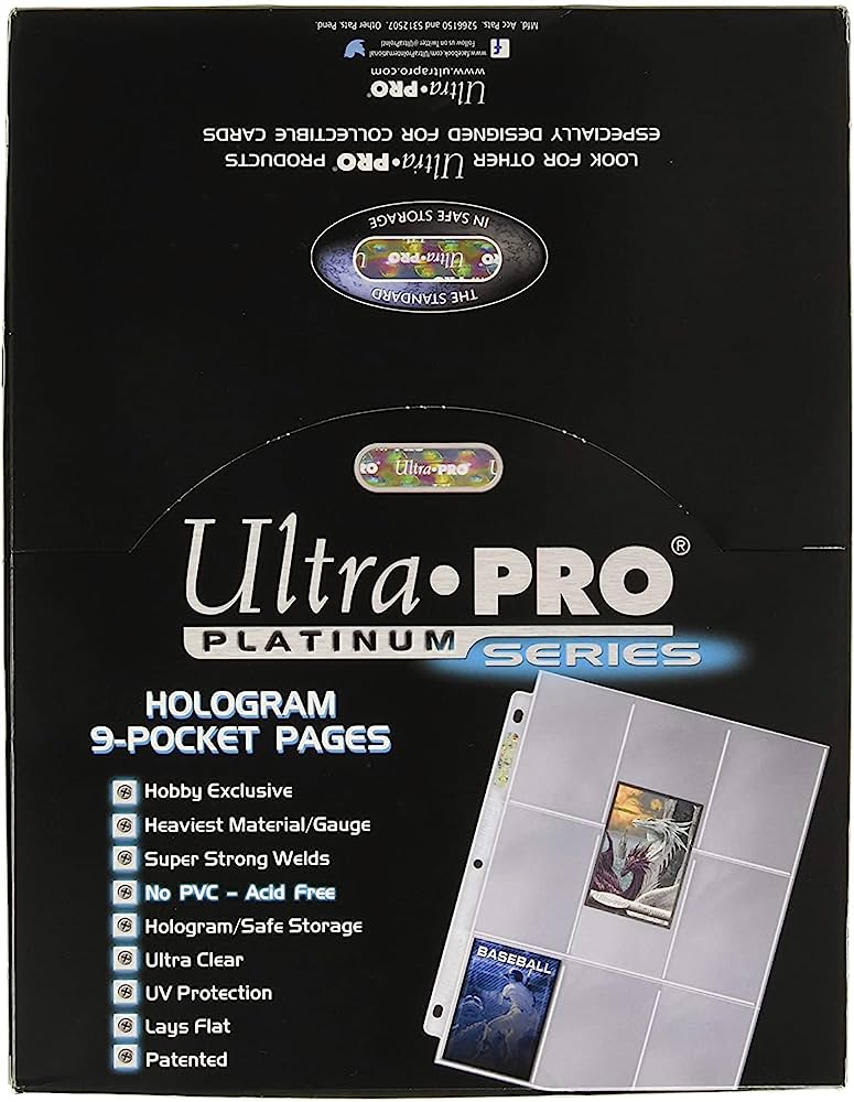 Ultra Pro 9 Pocket Pages Platinum Series 100 Pages