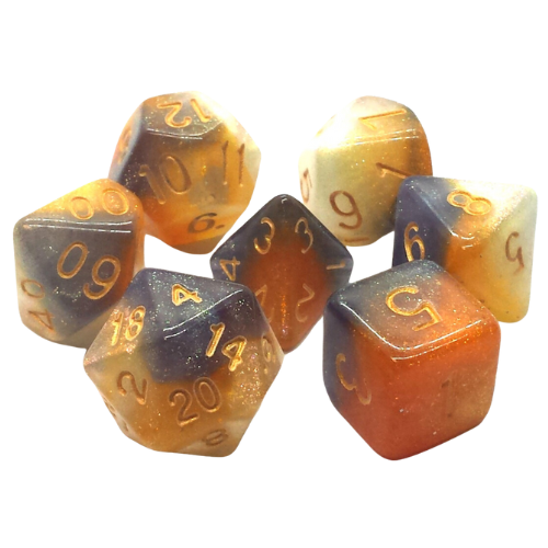 Old School Dice 7 Piece Dice Set