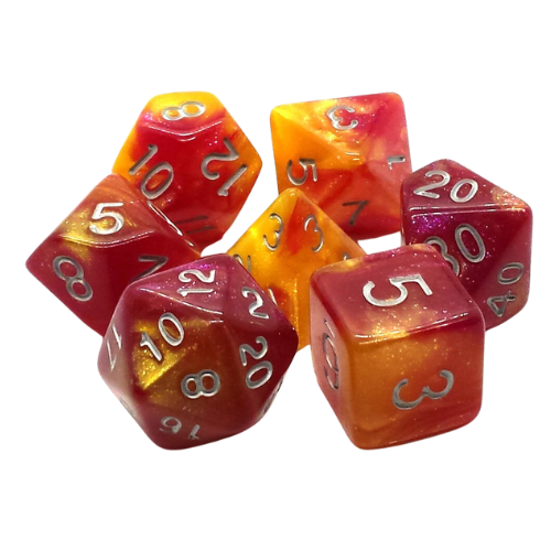 Old School Dice 7 Piece Dice Set