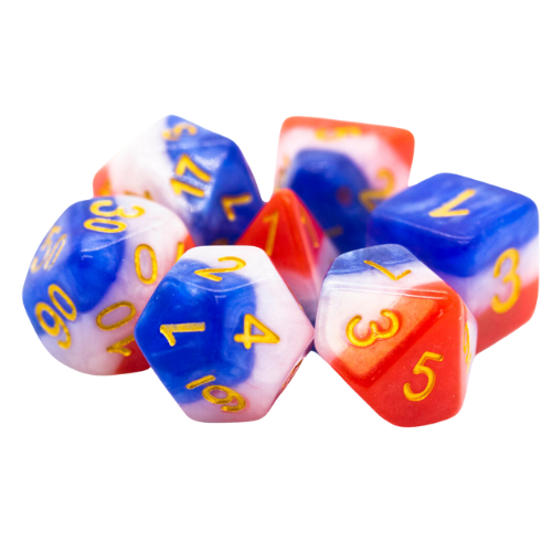 Old School Dice 7 Piece Dice Set