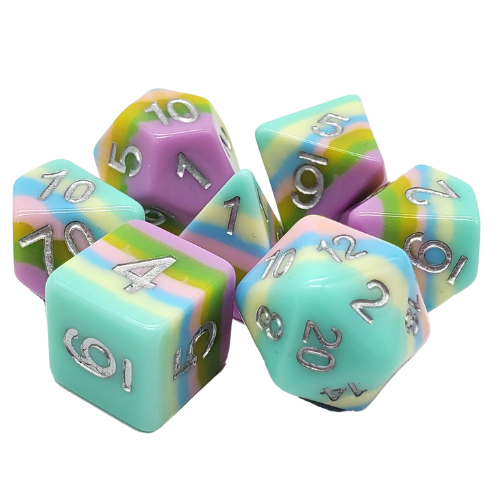 Old School Dice 7 Piece Dice Set