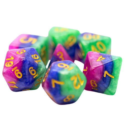 Old School Dice 7 Piece Dice Set