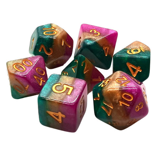 Old School Dice 7 Piece Dice Set