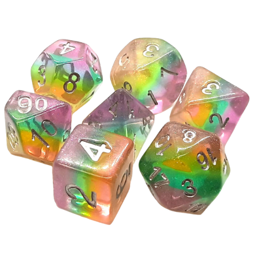 Old School Dice 7 Piece Dice Set