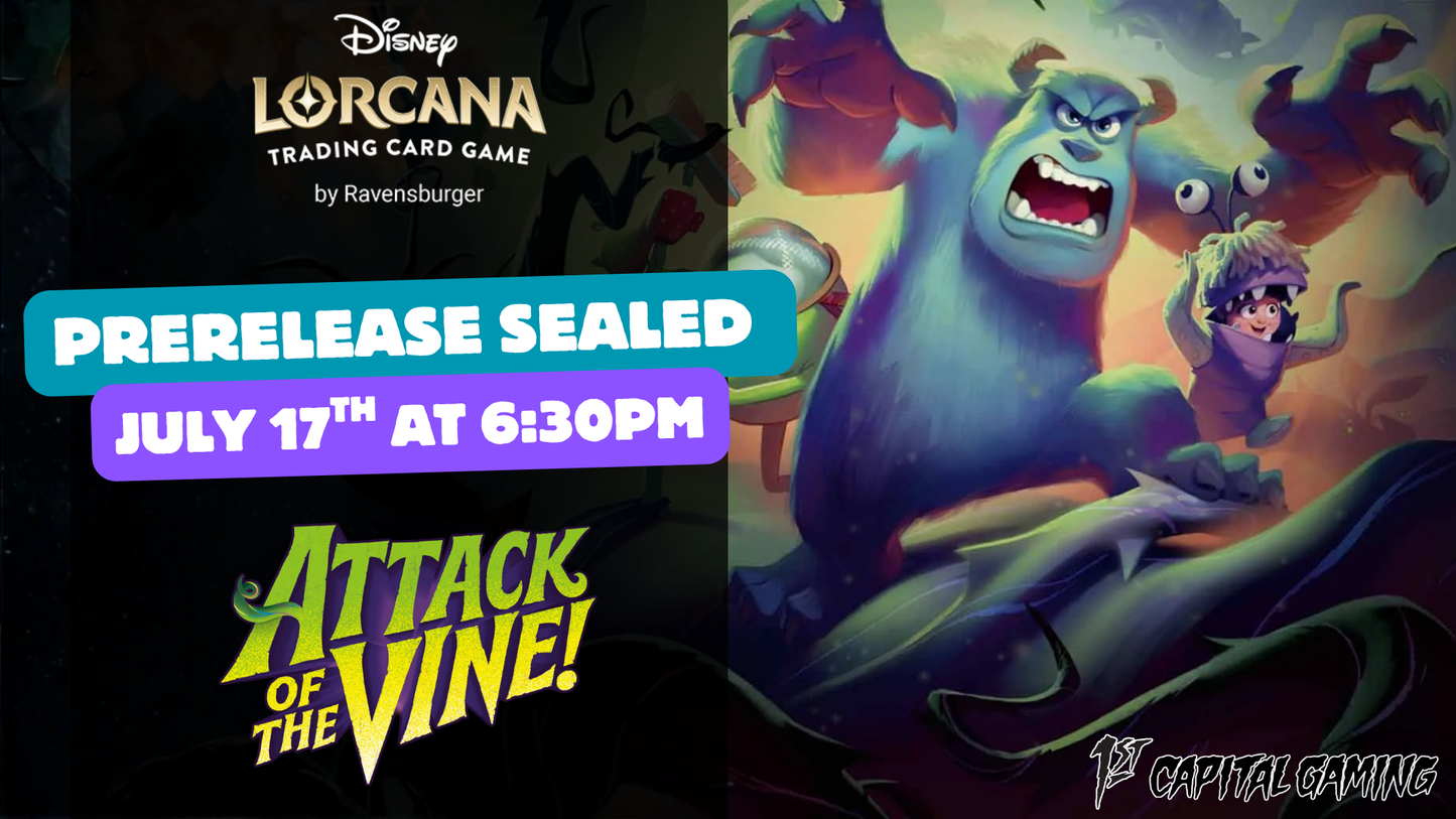 Lorcana: Attack of the Vine Sealed Prerelease Events- Hagerstown MD